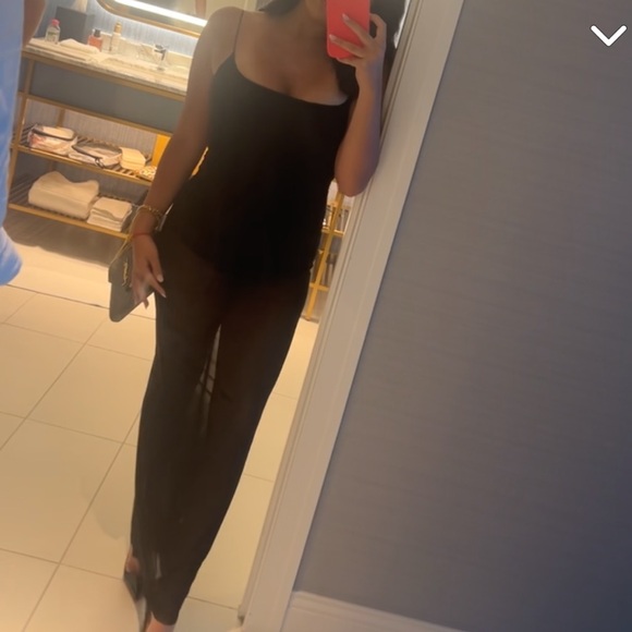 Black maxi bodysuit mesh dress Zara size small worn once - Picture 4 of 4